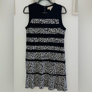 Michael Kors Black and White Leopard Print Dress